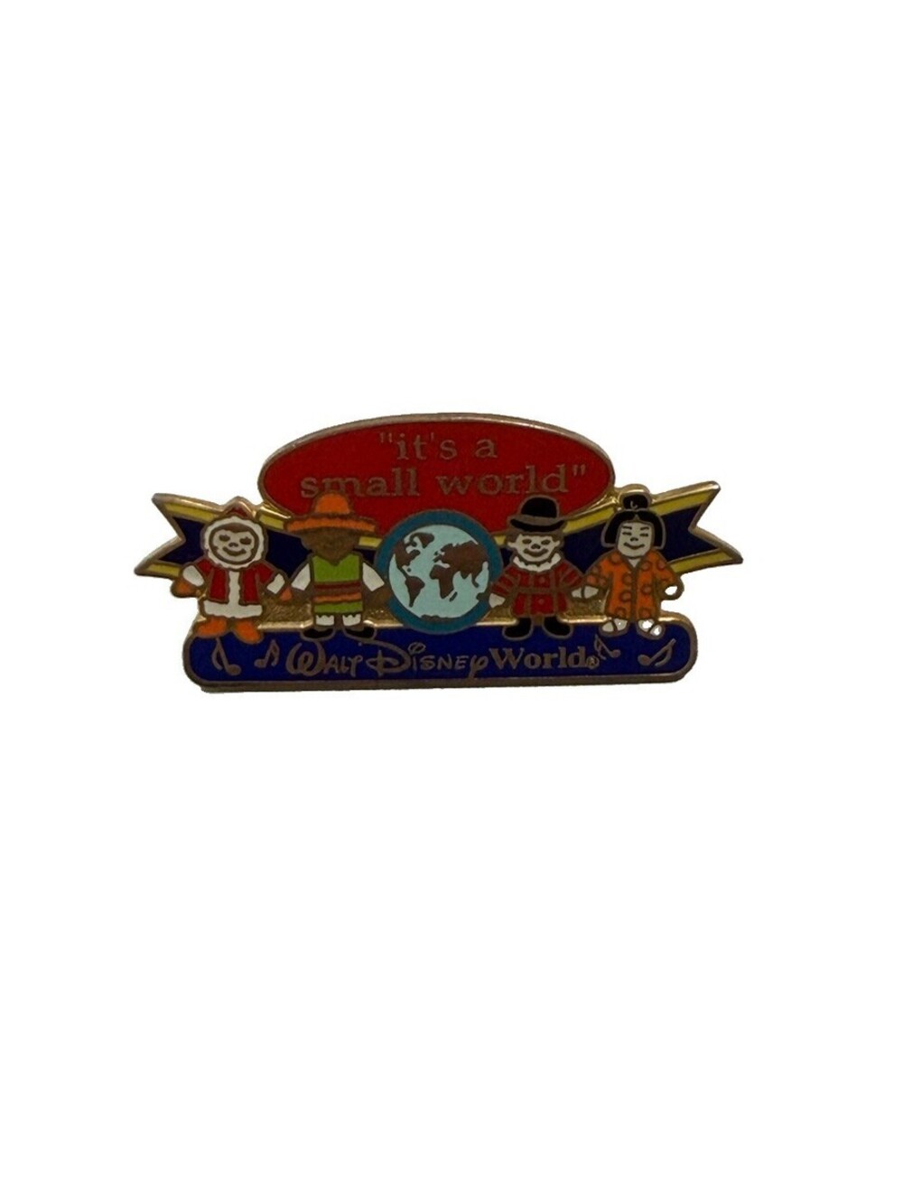 Vintage Disney Pin, 2000, It’s A Small World, Walt Disney World, Children Globe